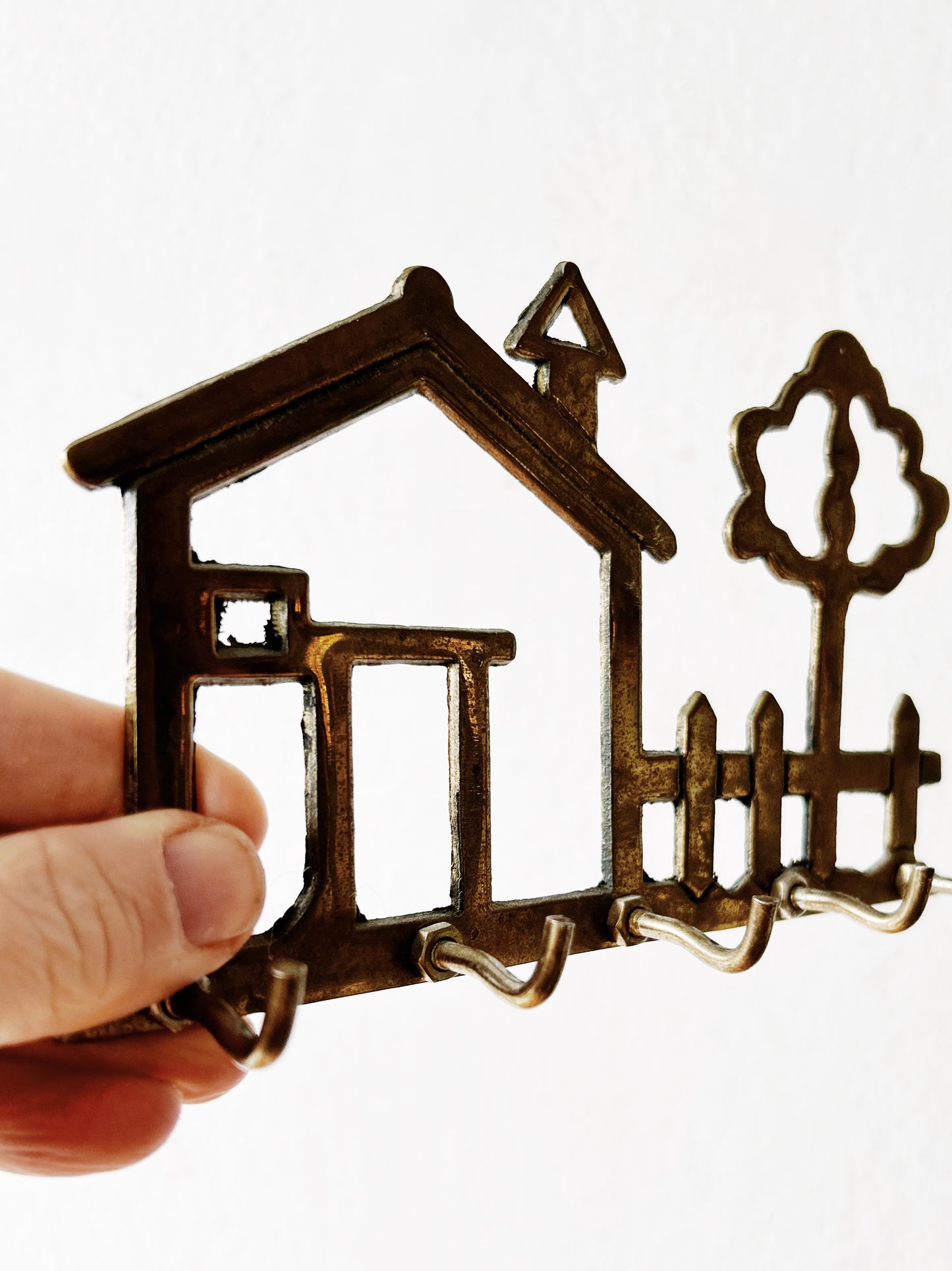 Vintage Solid Brass Key Holder
