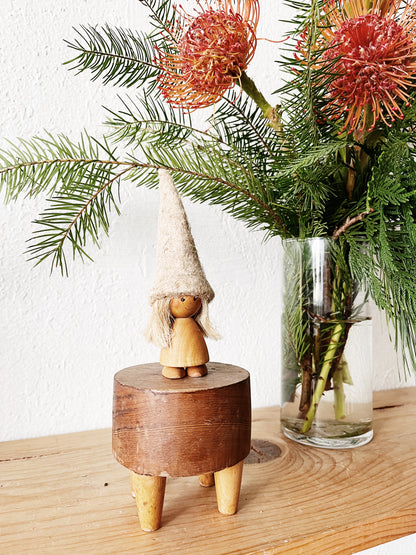 Vintage Wooden Gnome