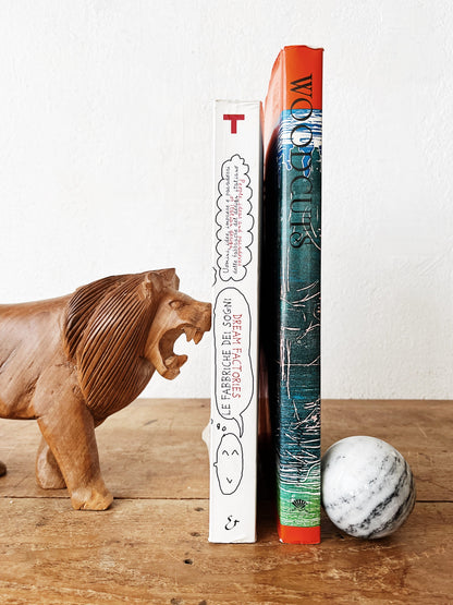 Vintage Carved Wood Lion