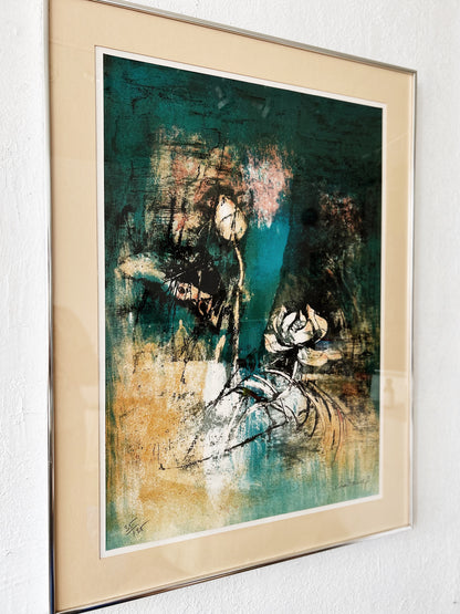 Vintage Original Abstract Lithograph