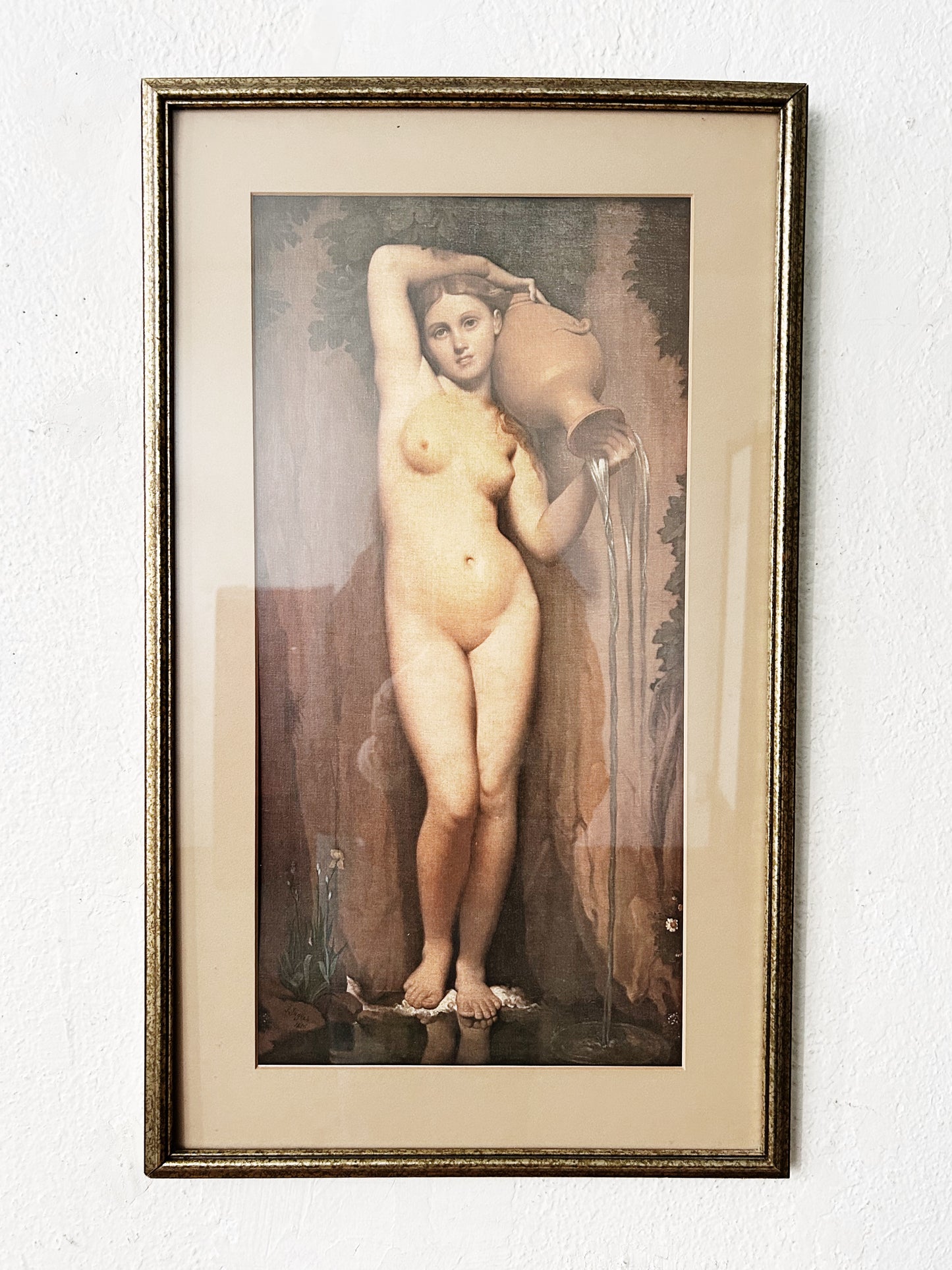 The Water Bearer Framed Vintage Lithograph