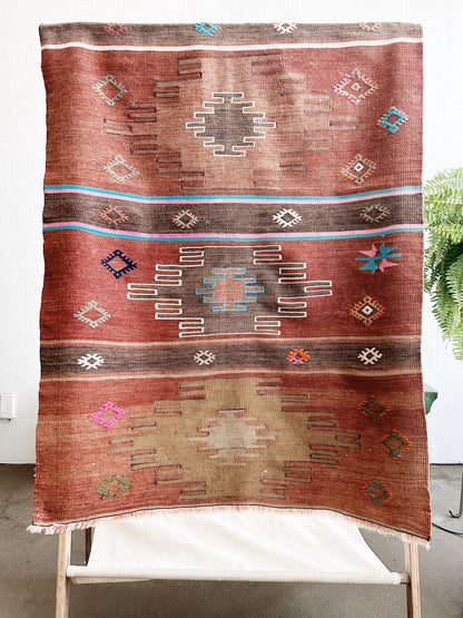 Vintage Flat Weave Wool Rug