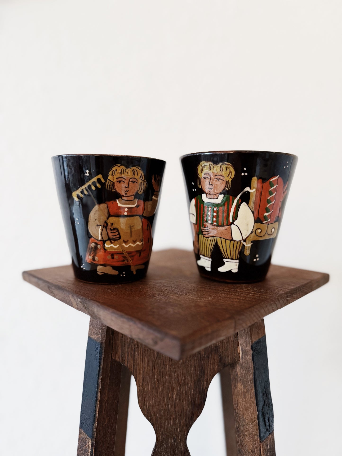 Vintage Folk Art Painted Tumblers