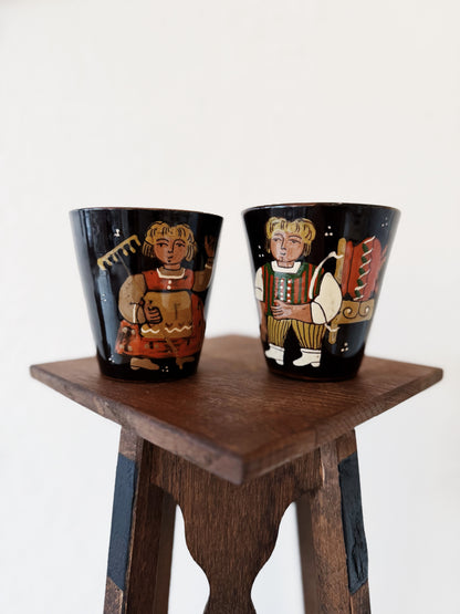 Vintage Folk Art Painted Tumblers