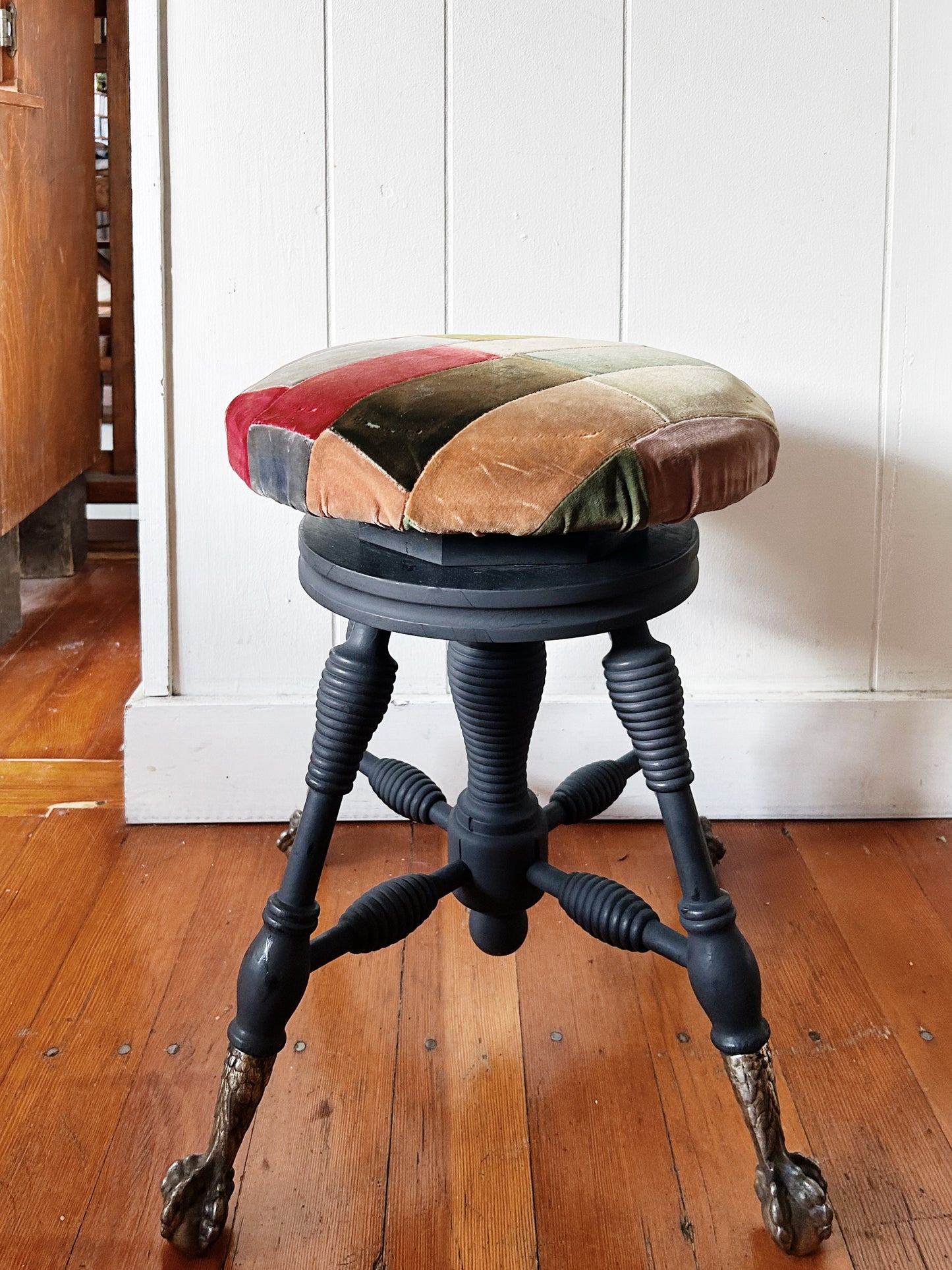 Antique Ball and Claw Spindle Stool