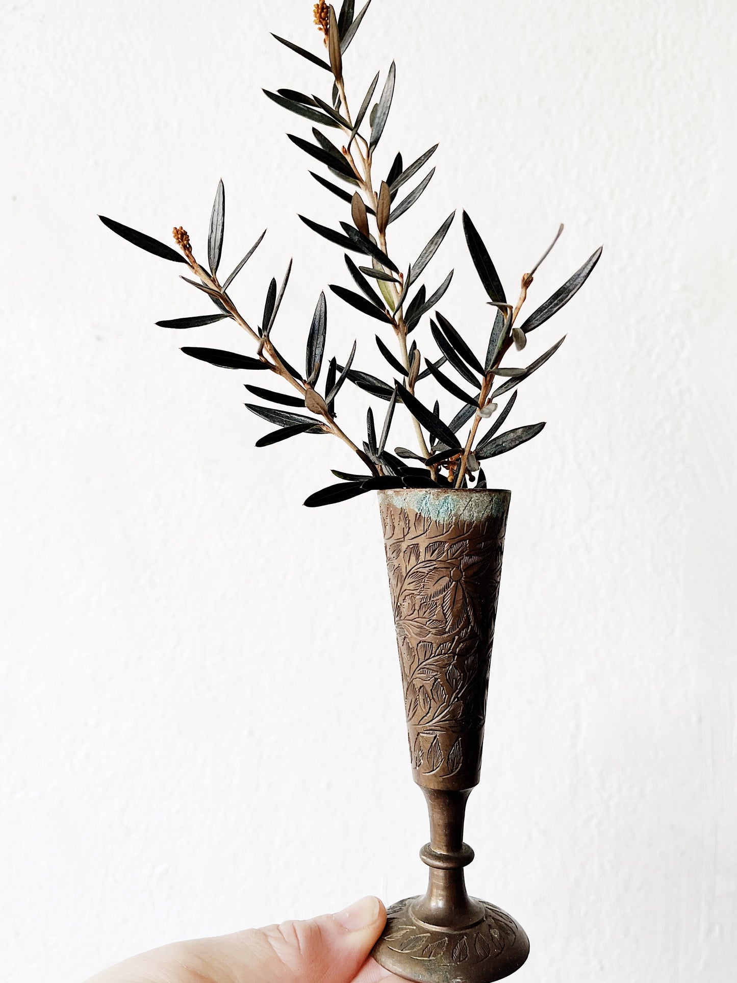 Antique Brass Bud Vase
