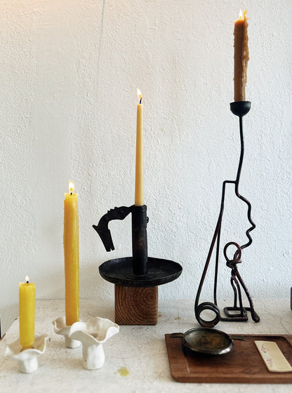 Folk Art Figural Chamber Candlestick