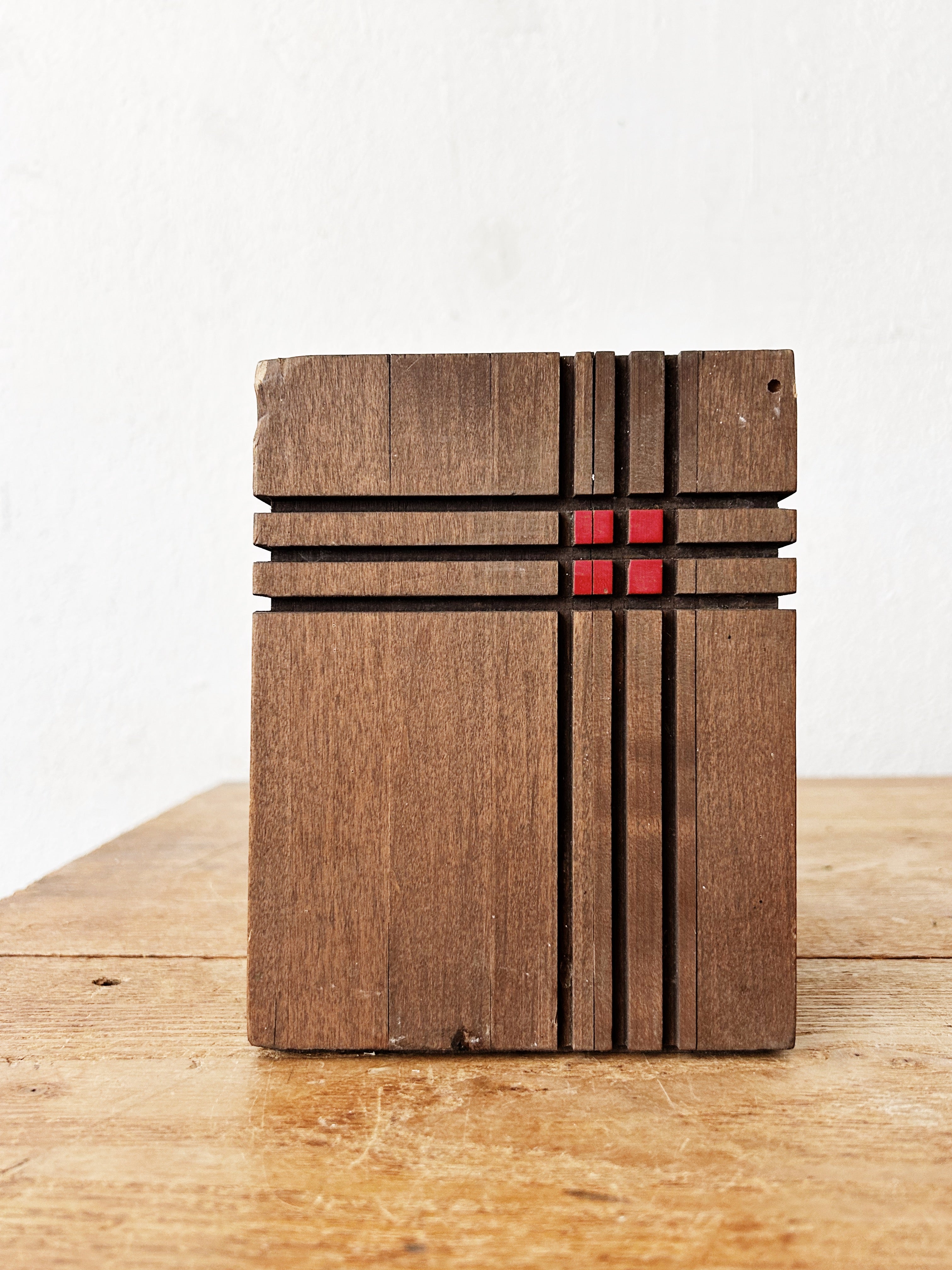 Vintage Handmade Wood Pedestal - Thumbnail 2