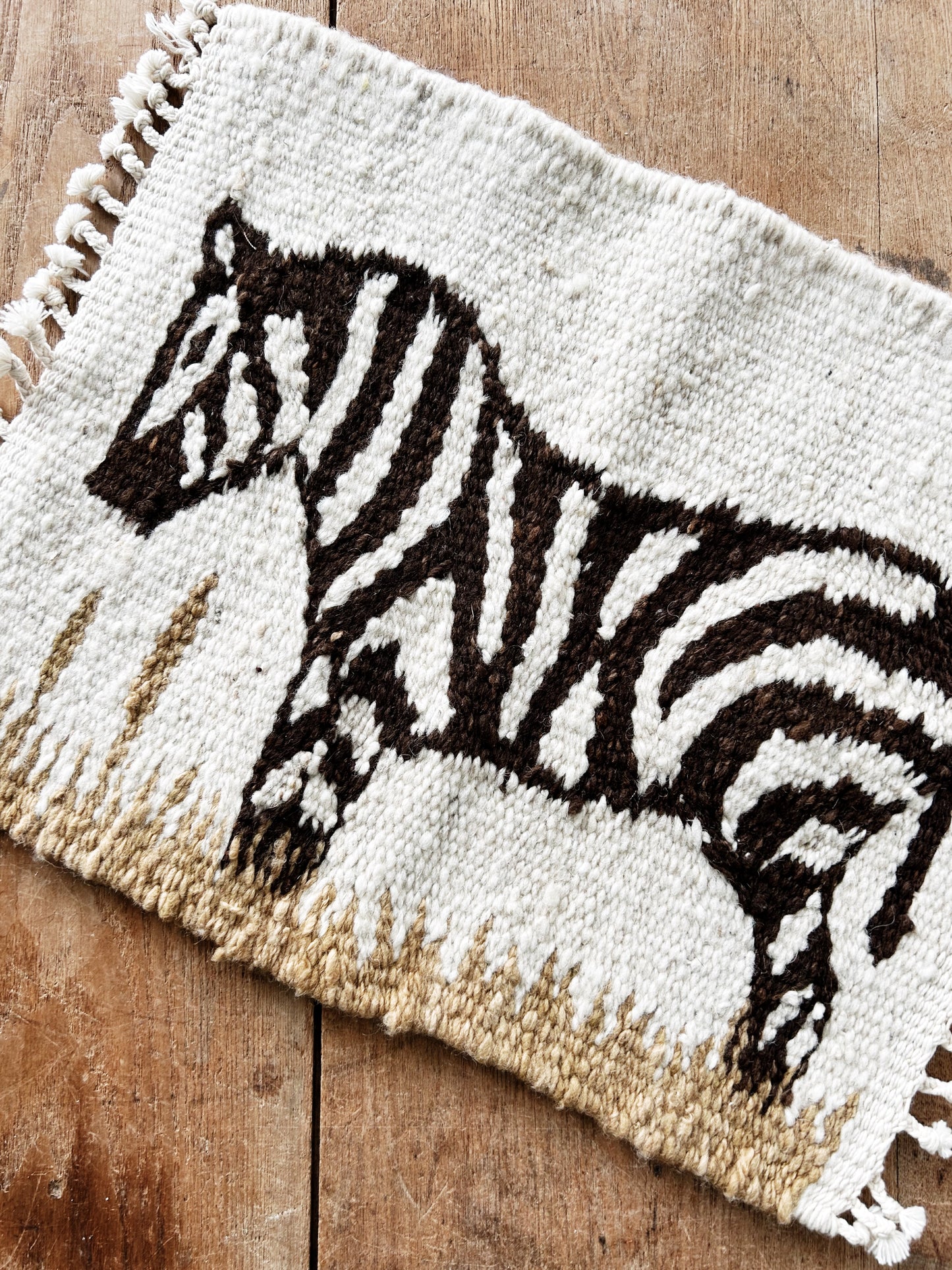 Vintage Zebra Weaving Small Rug