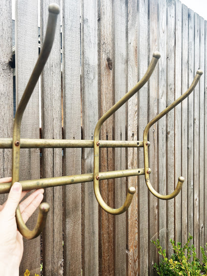 Vintage Brass Coat/ Hat Rack