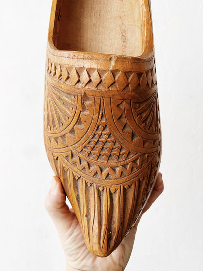 Vintage Carved Dutch Clogs for Filling