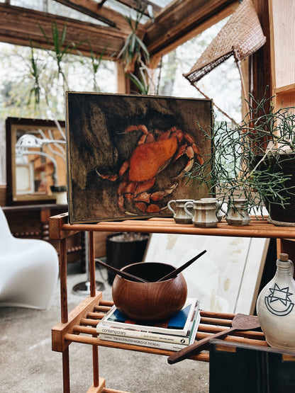Vintage Crab Oil Painting