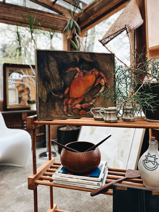 Vintage Crab Oil Painting