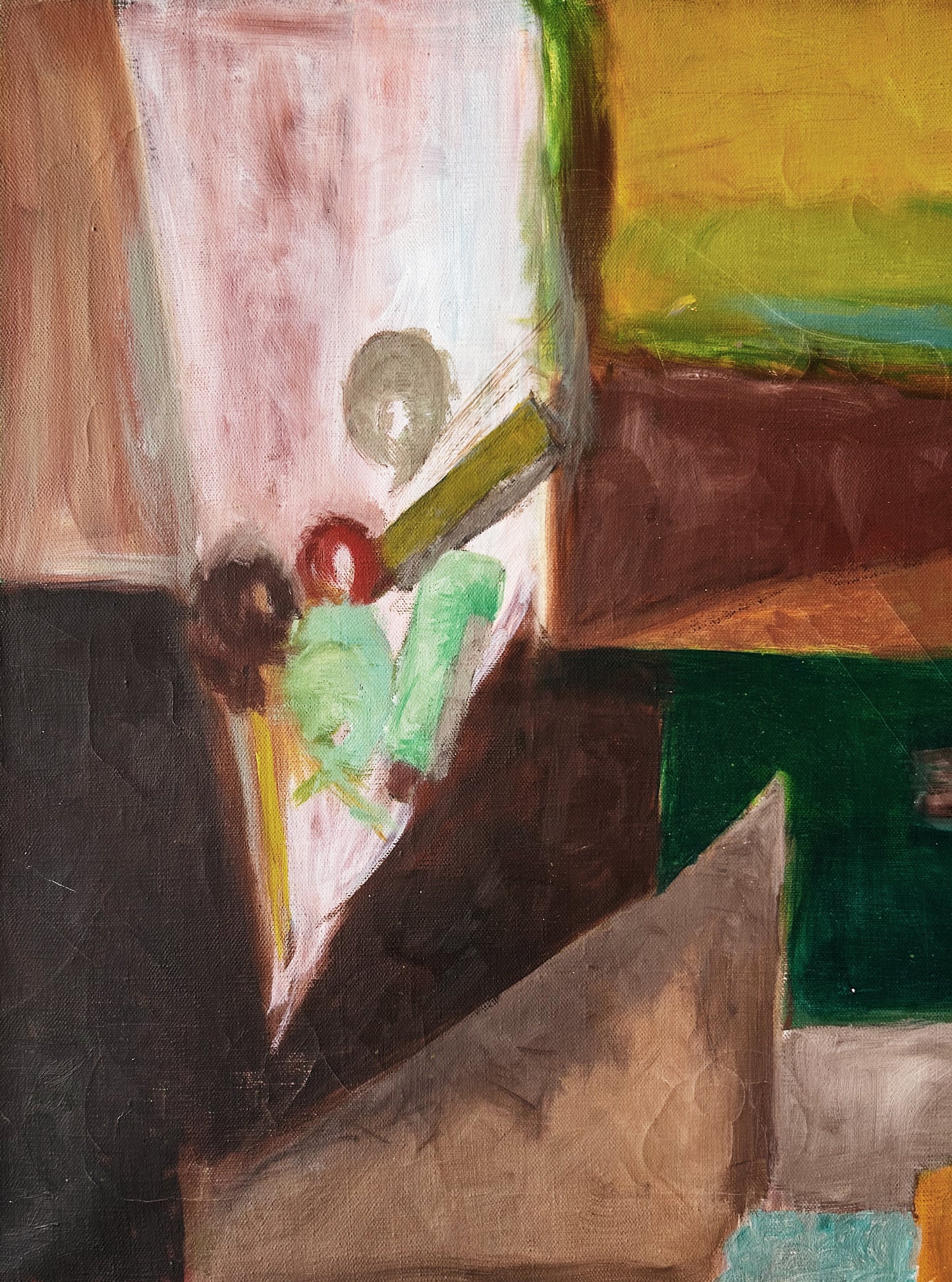 Large Vintage Abstract Oil Painting