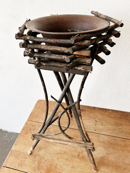 Antique Adirondack Twig Planter
