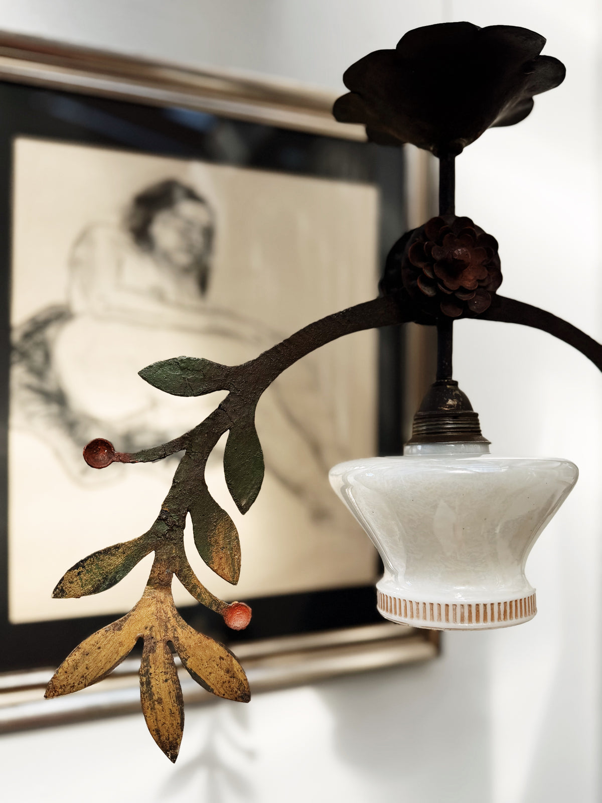Antique Tole Ceiling Lamp