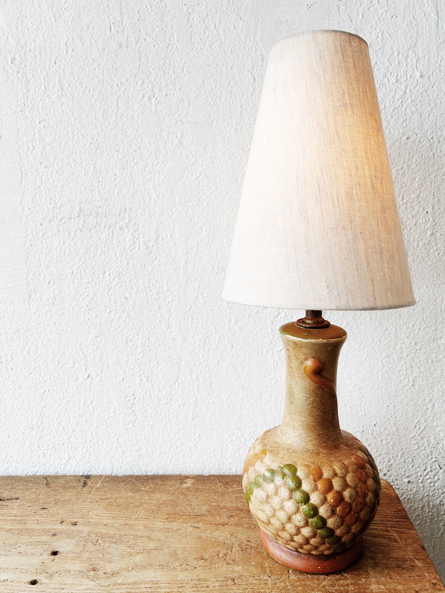 Petite Antique Ceramic Lamp with Shade