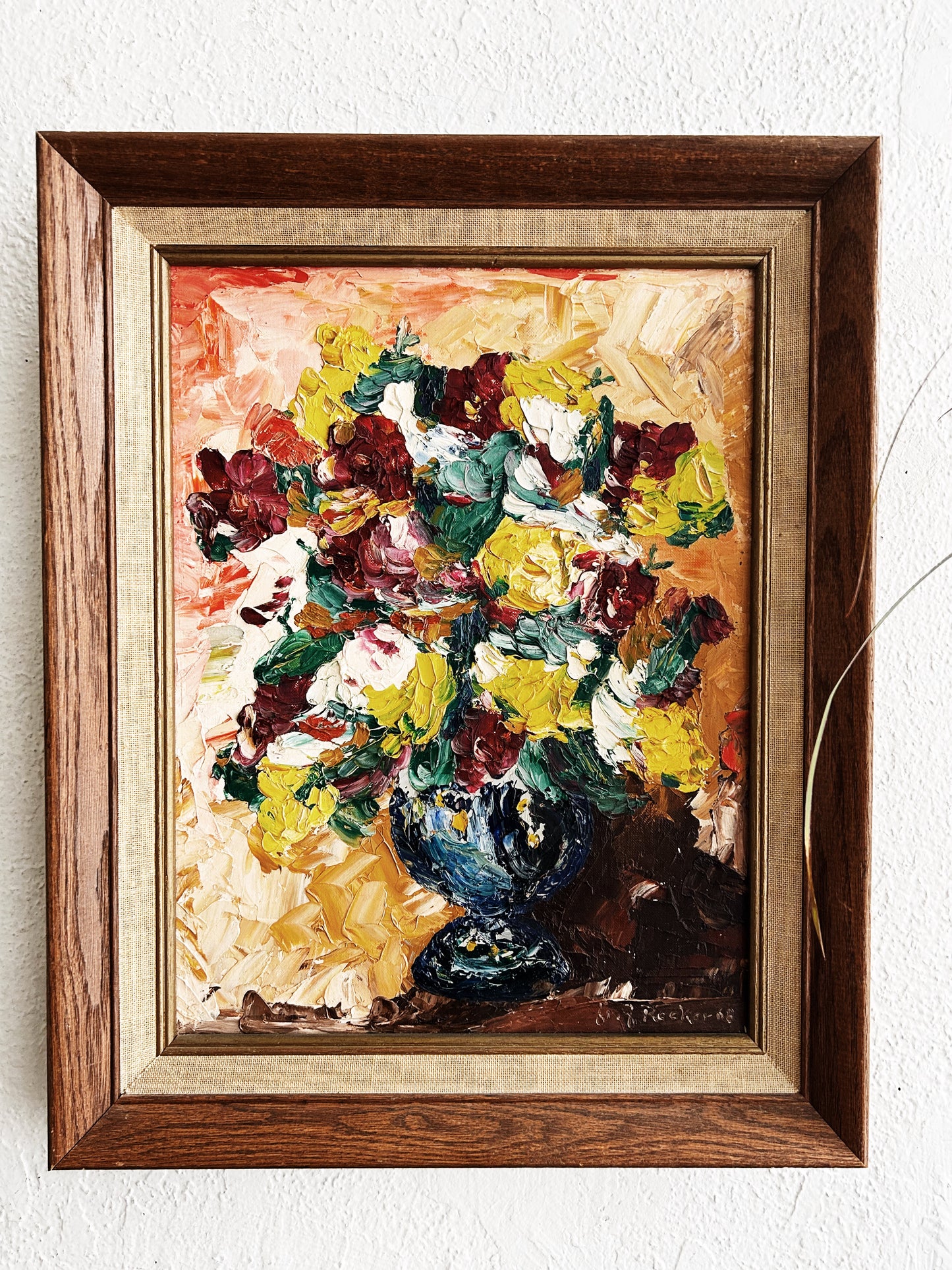 Mid Century Framed Oil Still Life Painting