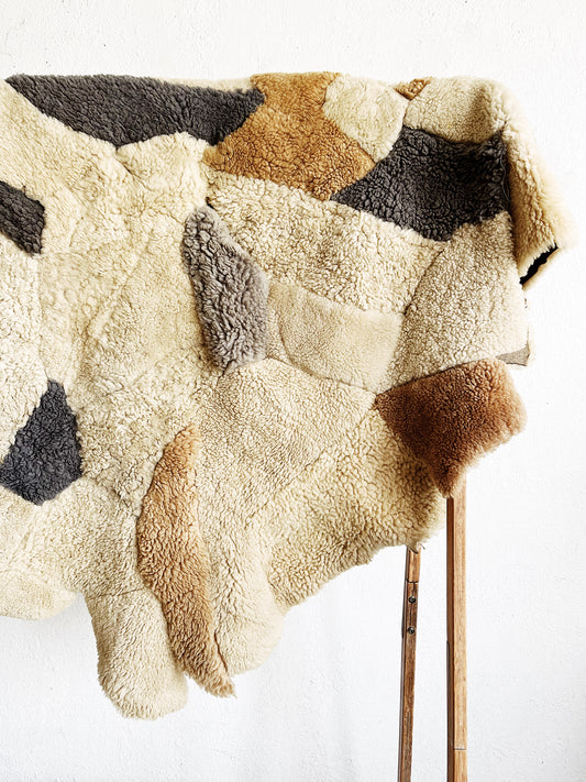 Vintage Hand Stitched Patchwork Sheepskin
