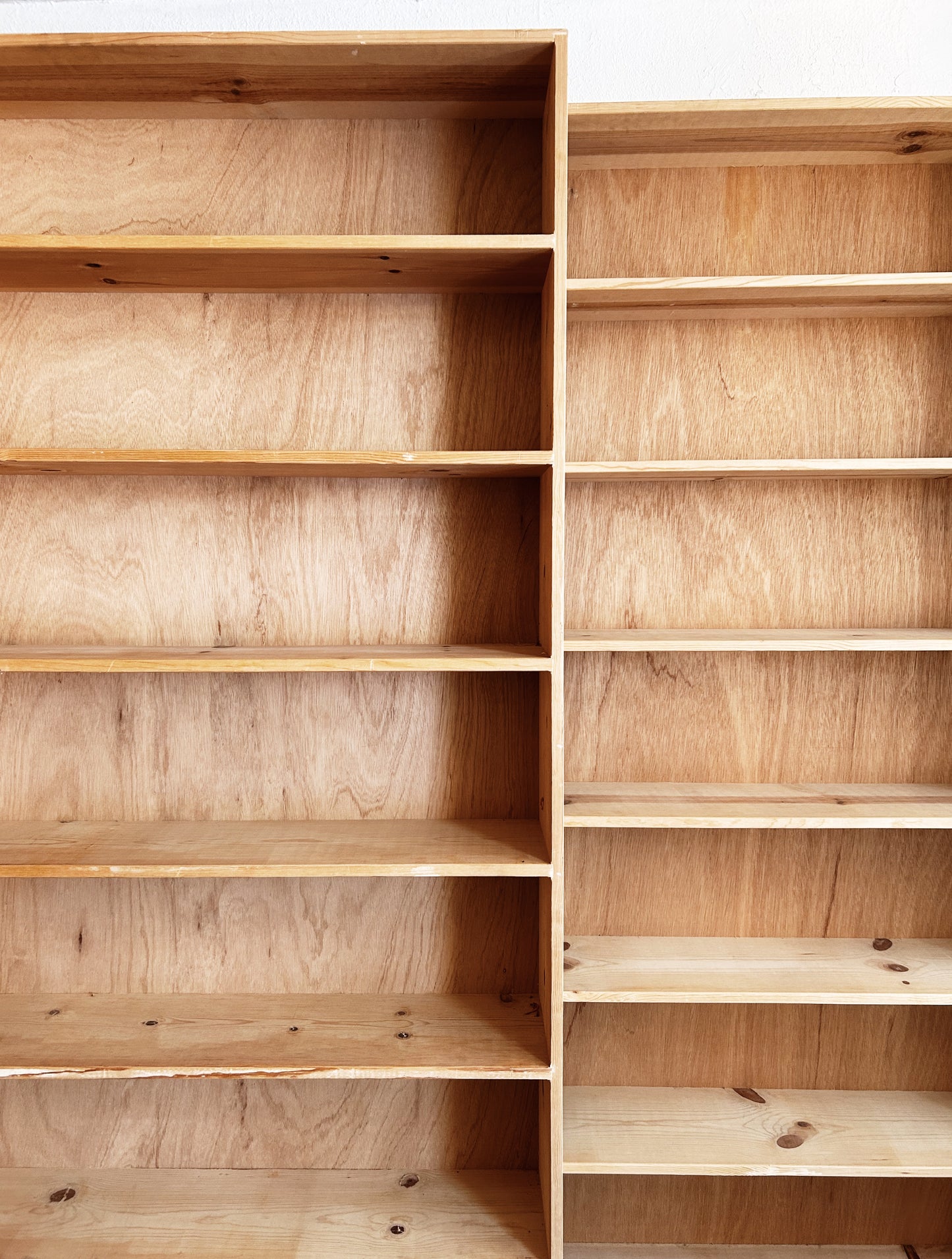 Natural Pine Wall Sized Bookshelf