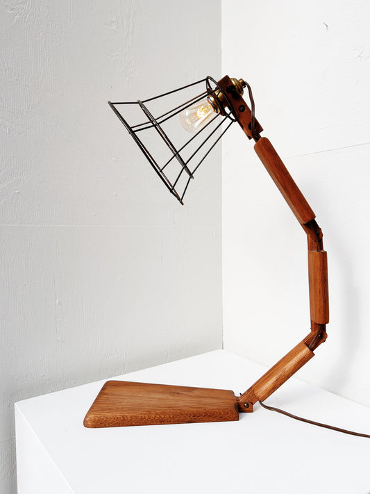 Handmade Articulating Wood Lamp