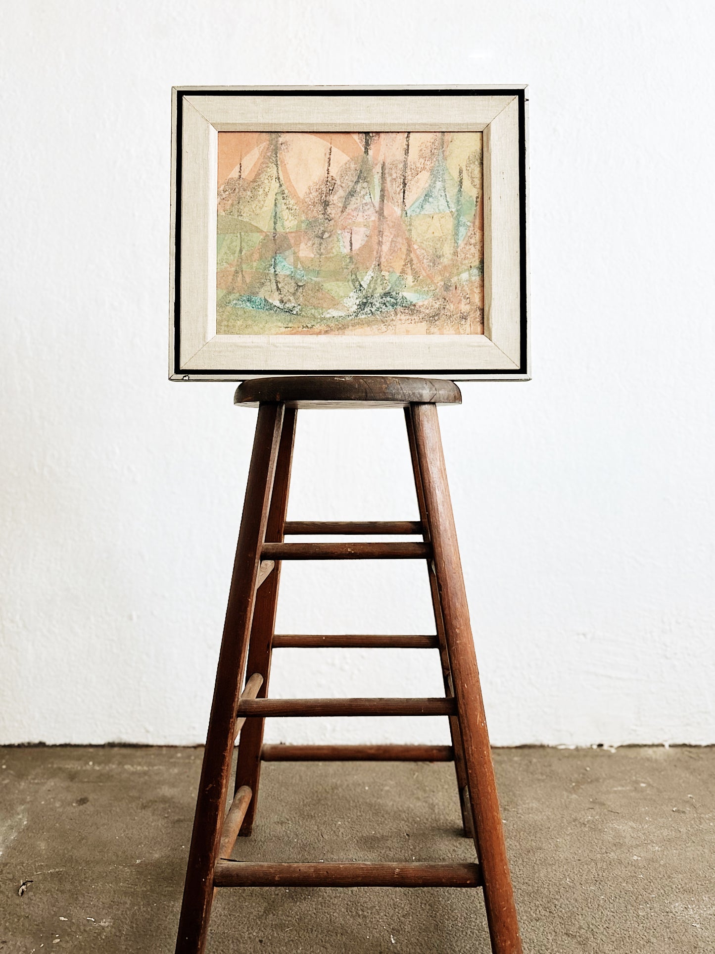 Vintage Abstract Encaustic Painting