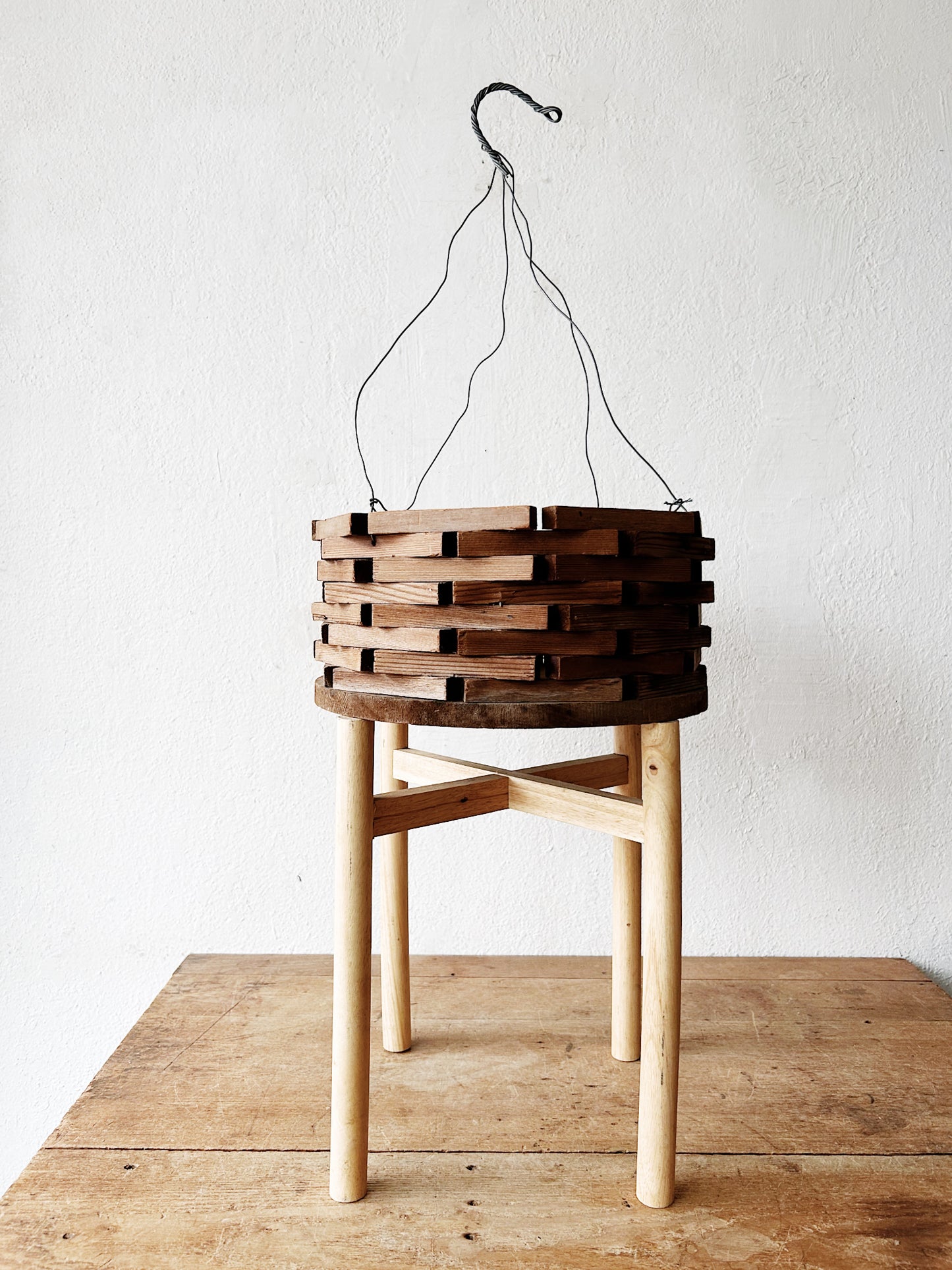 Vintage Tramp Art Planter