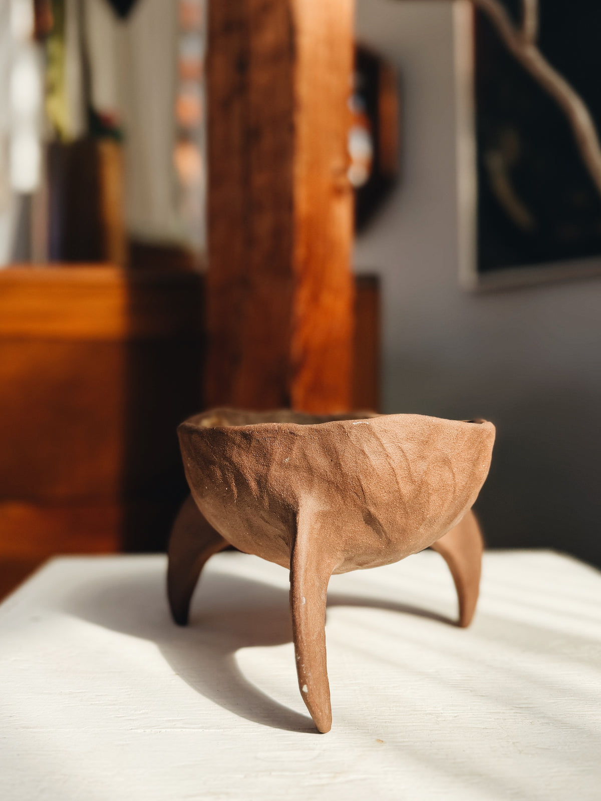 Handmade Red Clay Ikebana Vessel