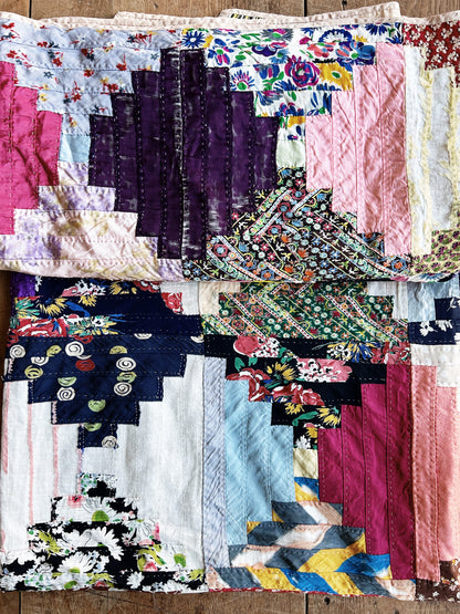 Vintage Silk Patchwork Quilt