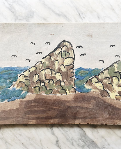 Vintage Allen Cook Ceramic Slab Painting