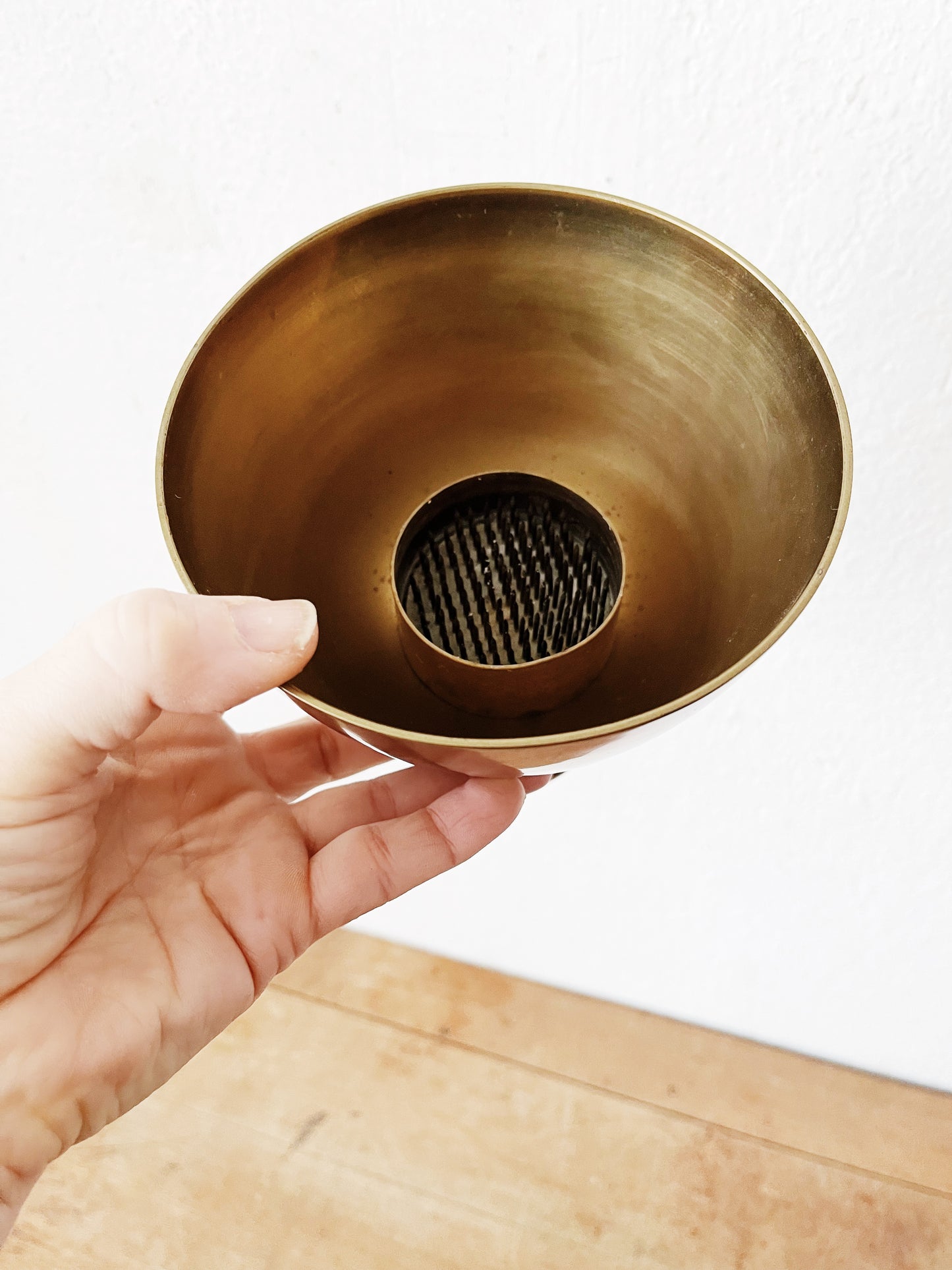 Modernist Brass Ikebana Vase