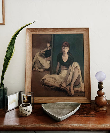 Antique Art Deco Wood Lamp
