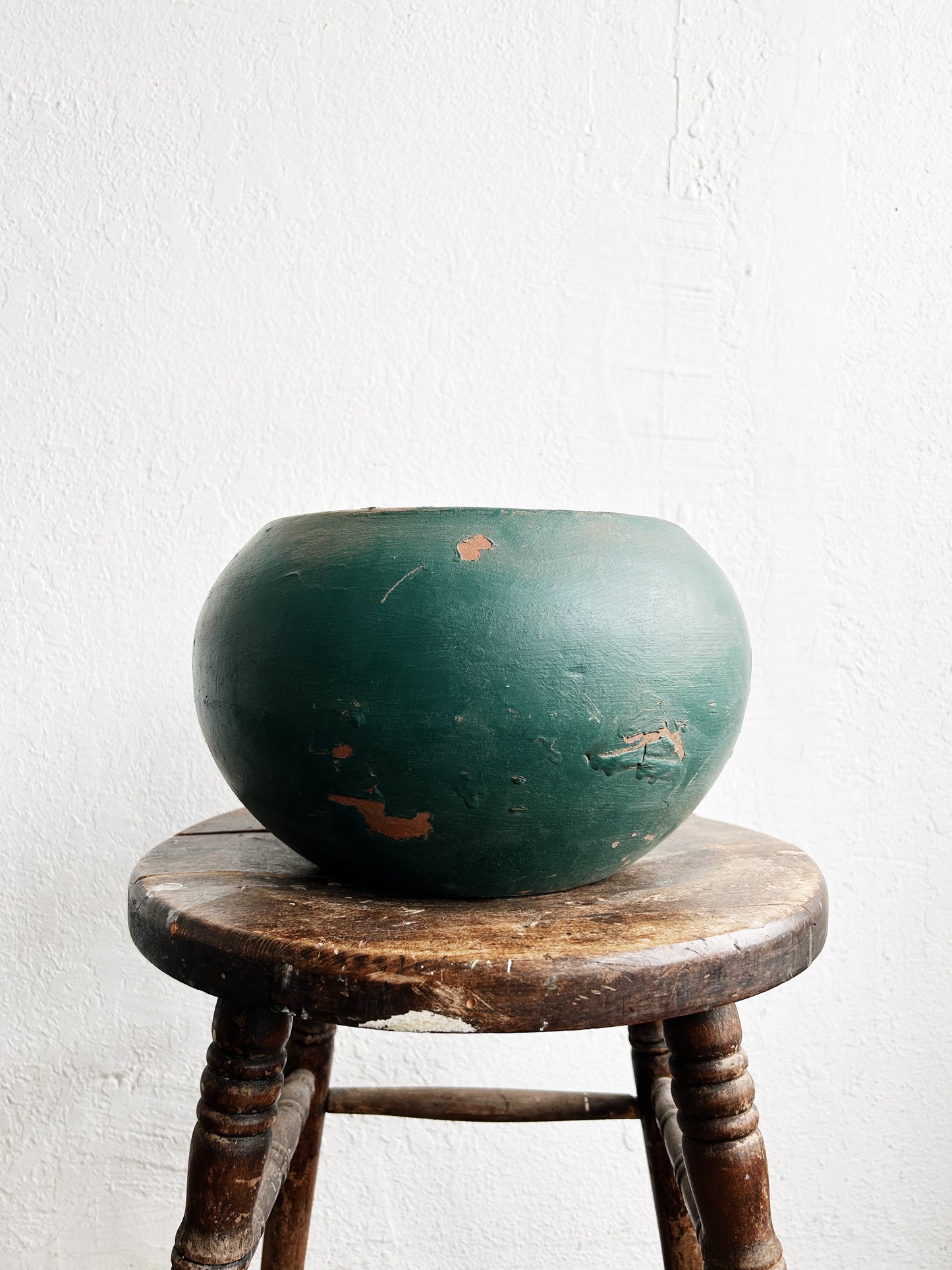 Vintage Painted Terra Cotta Pot