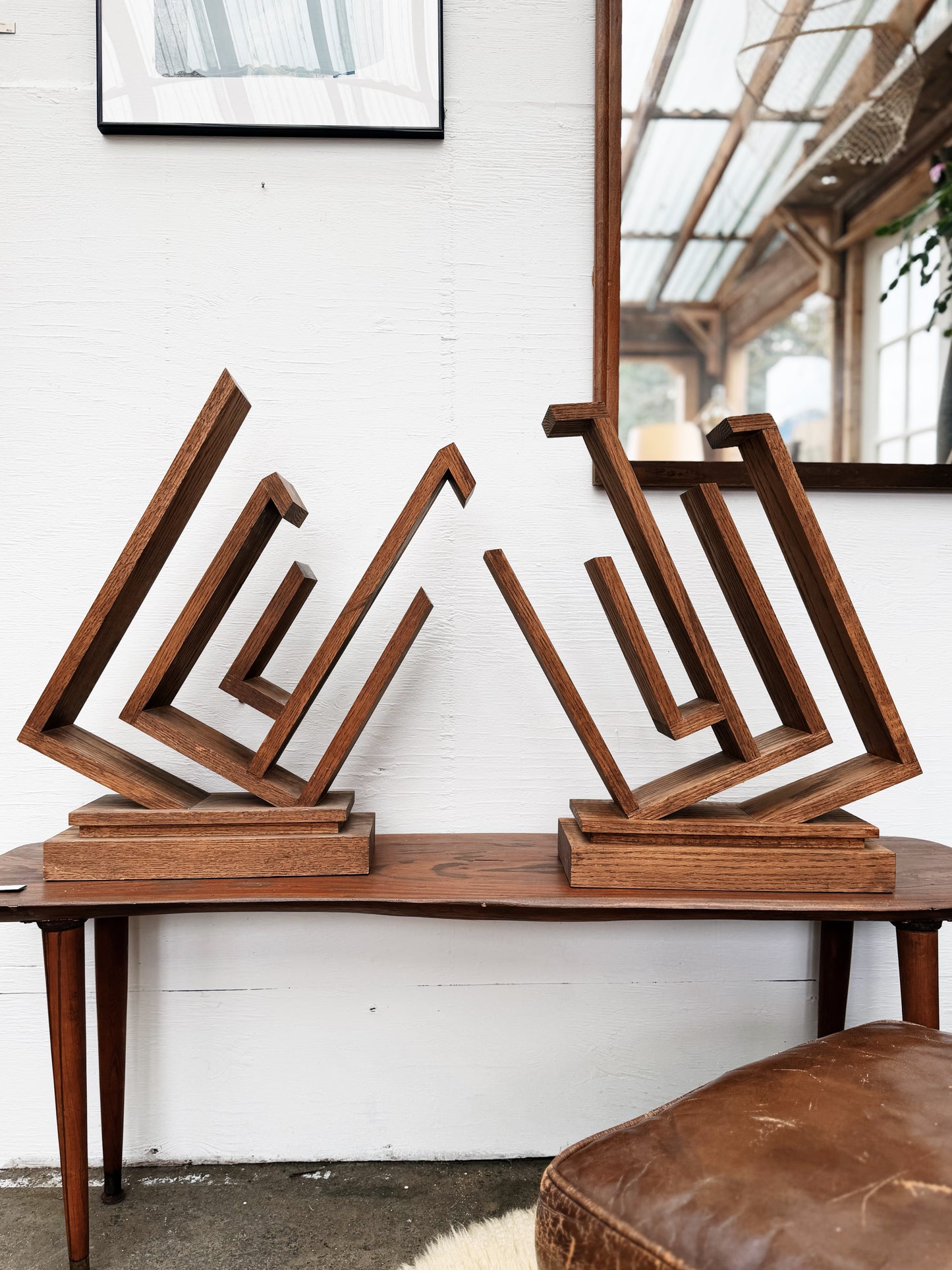 Brutalist Wood Sculpture