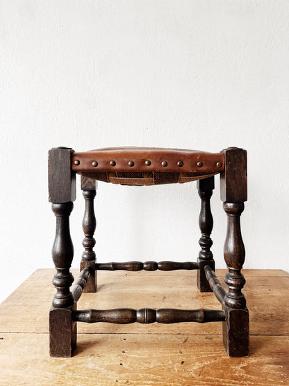 Antique Leather Stool