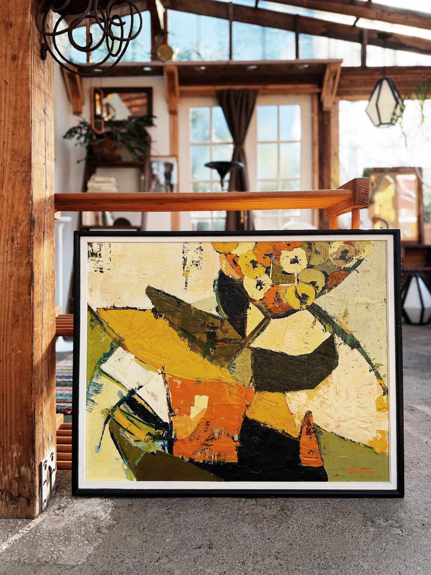 Mid Century Cubist Still Life Painting