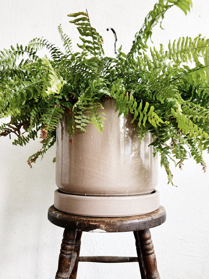 Large Vintage Ceramic Pot with Tray