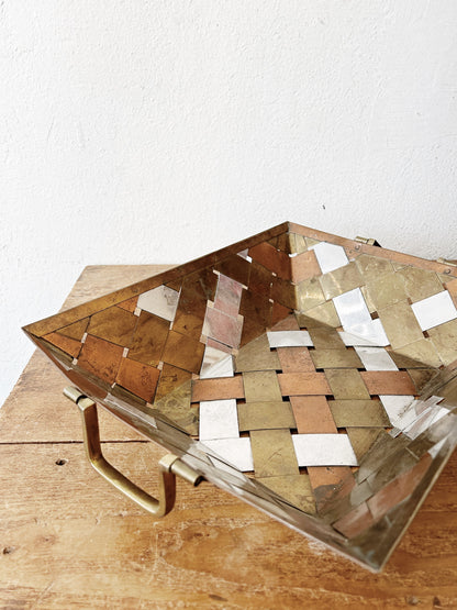 Vintage Woven Metal Basket
