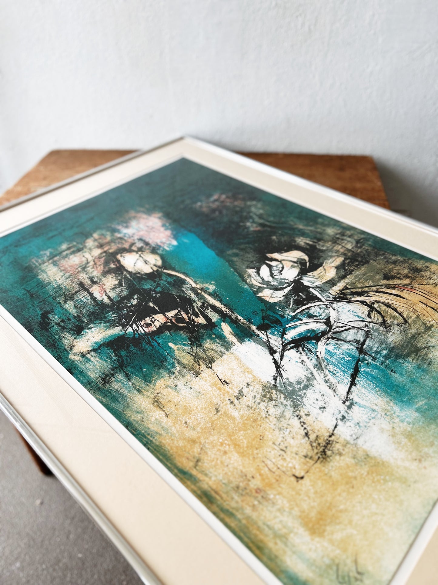 Vintage Original Abstract Lithograph