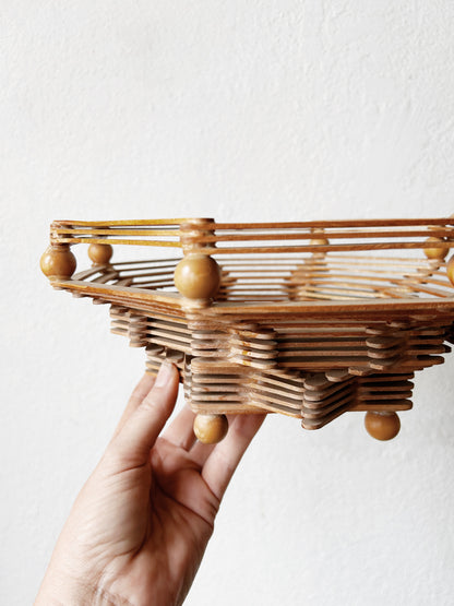 Vintage Handmade Tramp Art Bowl