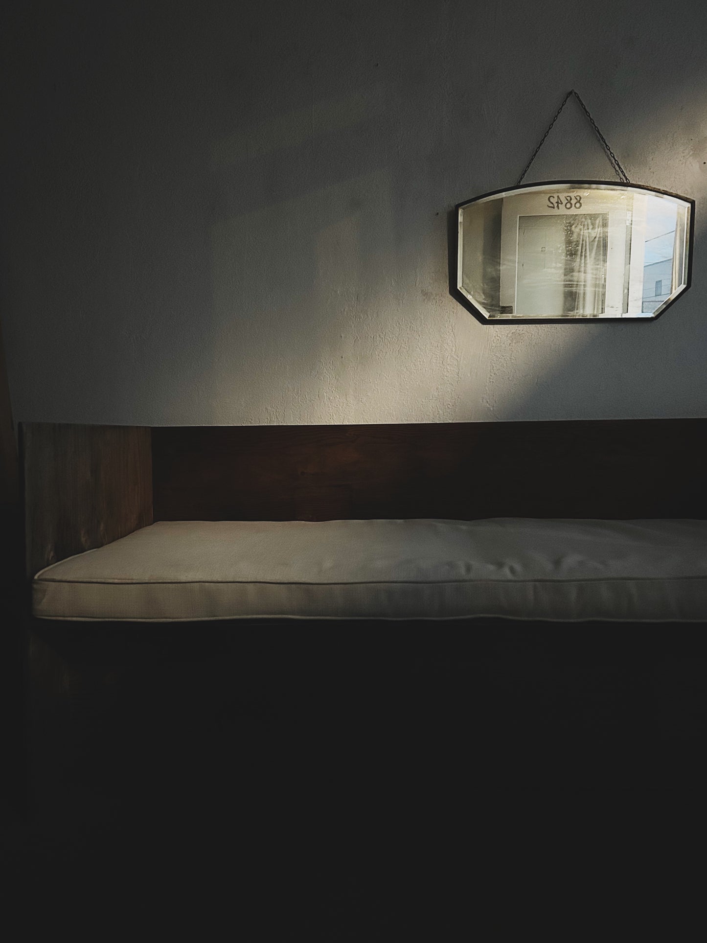 Antique Wood Trimmed Mirror