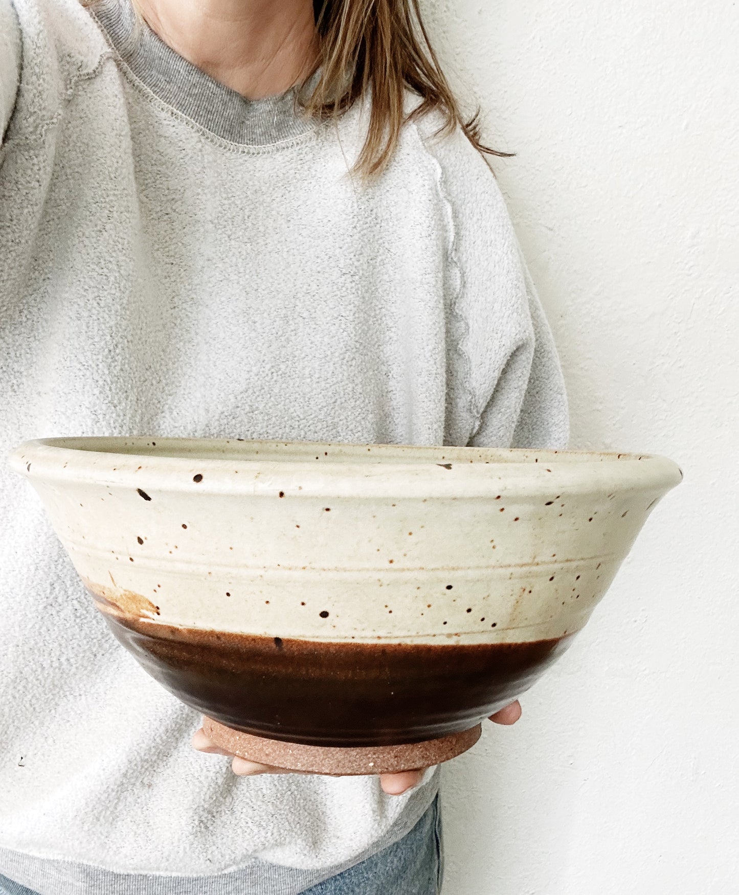 Large Vintage Pottery Serving  Bowl
