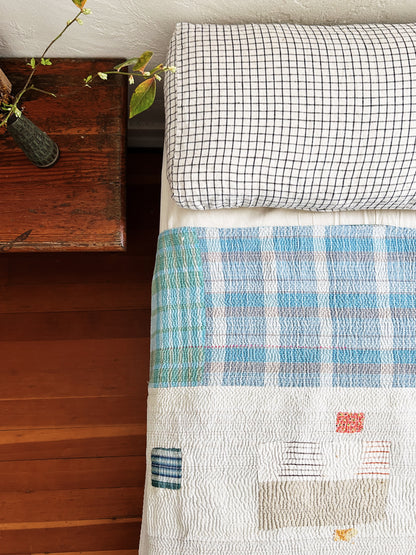 Vintage Ikat Patch Kantha Quilt