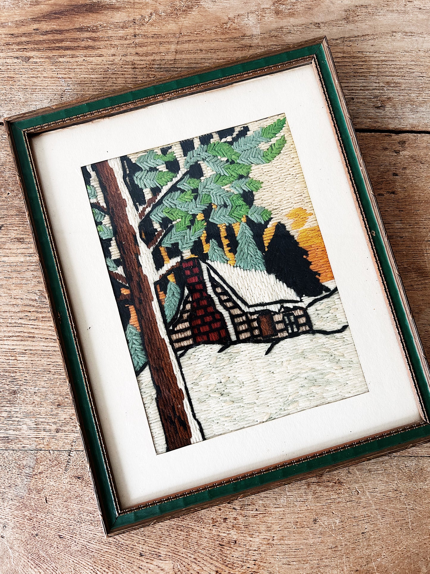 Vintage Framed Needlepoint Art