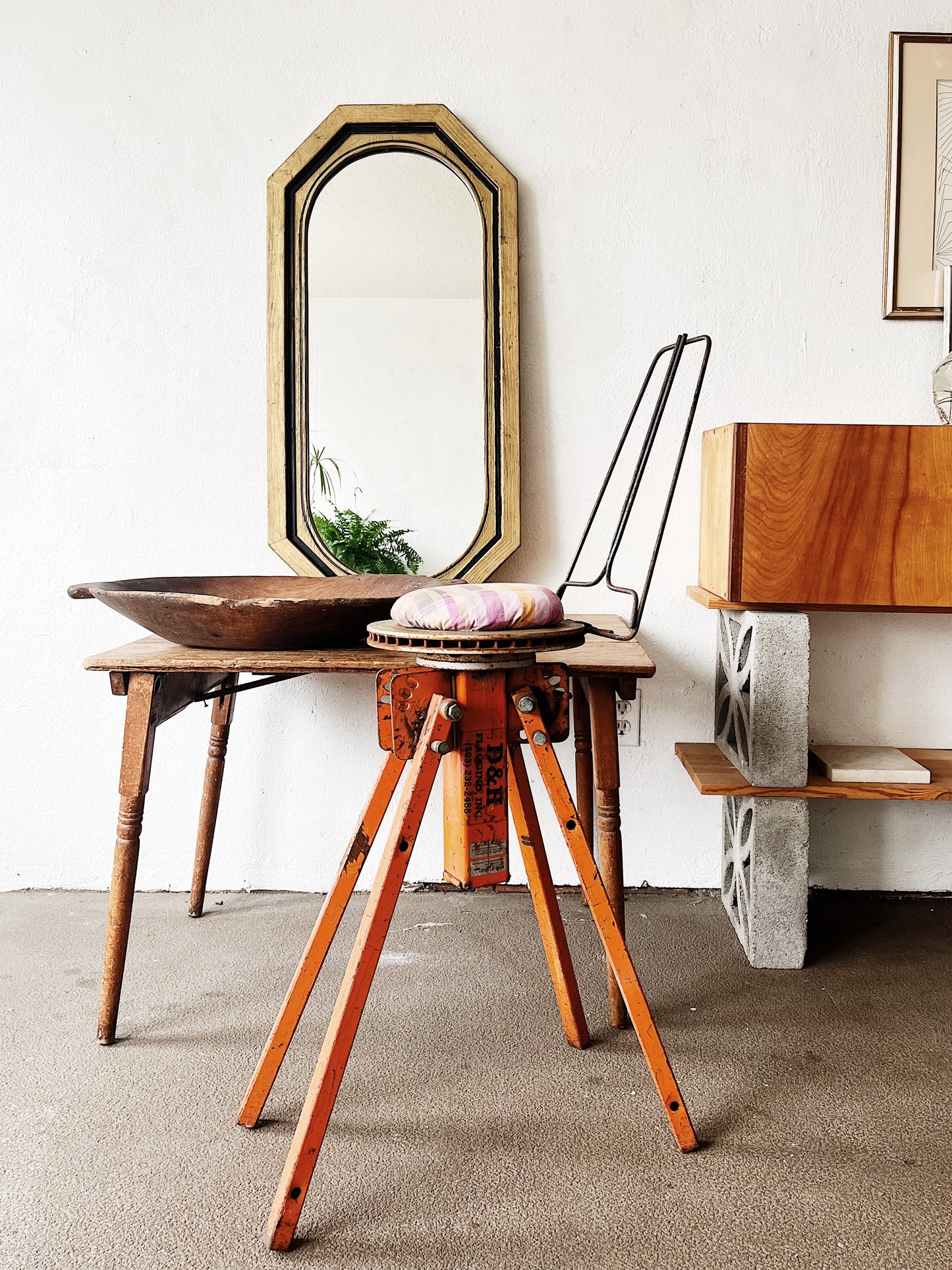 Mid Century Gold Leaf Mirror