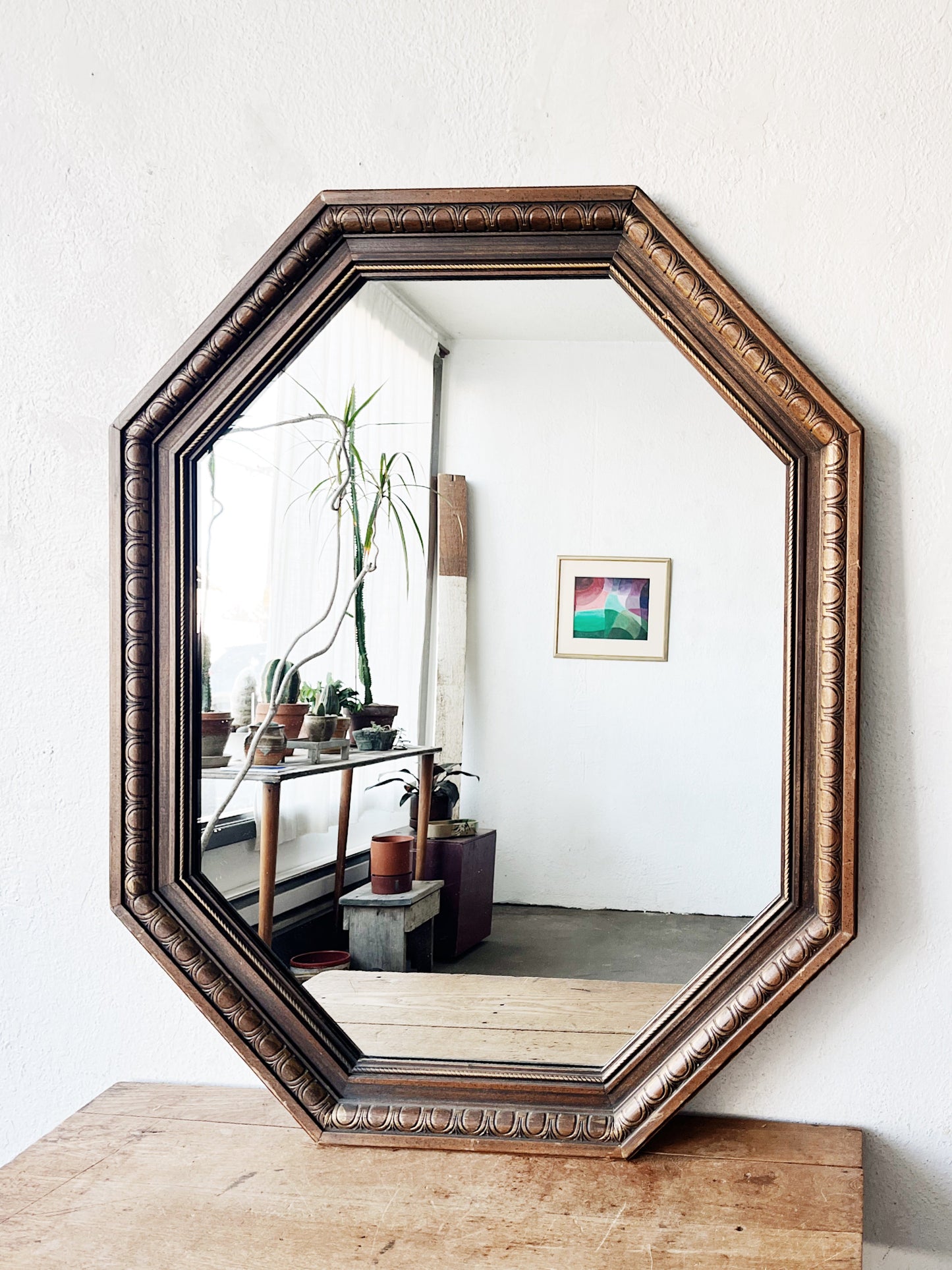 Mid Century Octagonal Mirror