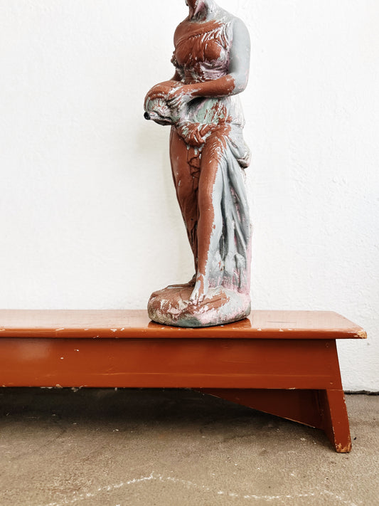 Vintage Wood Boot Bench