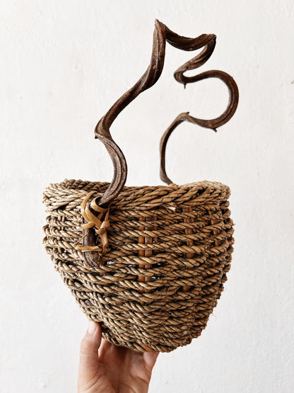 Handwoven Grapevine Basket