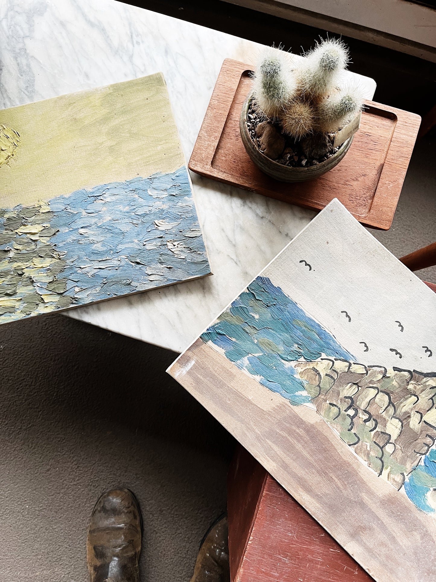 Vintage Allen Cook Ceramic Slab Painting