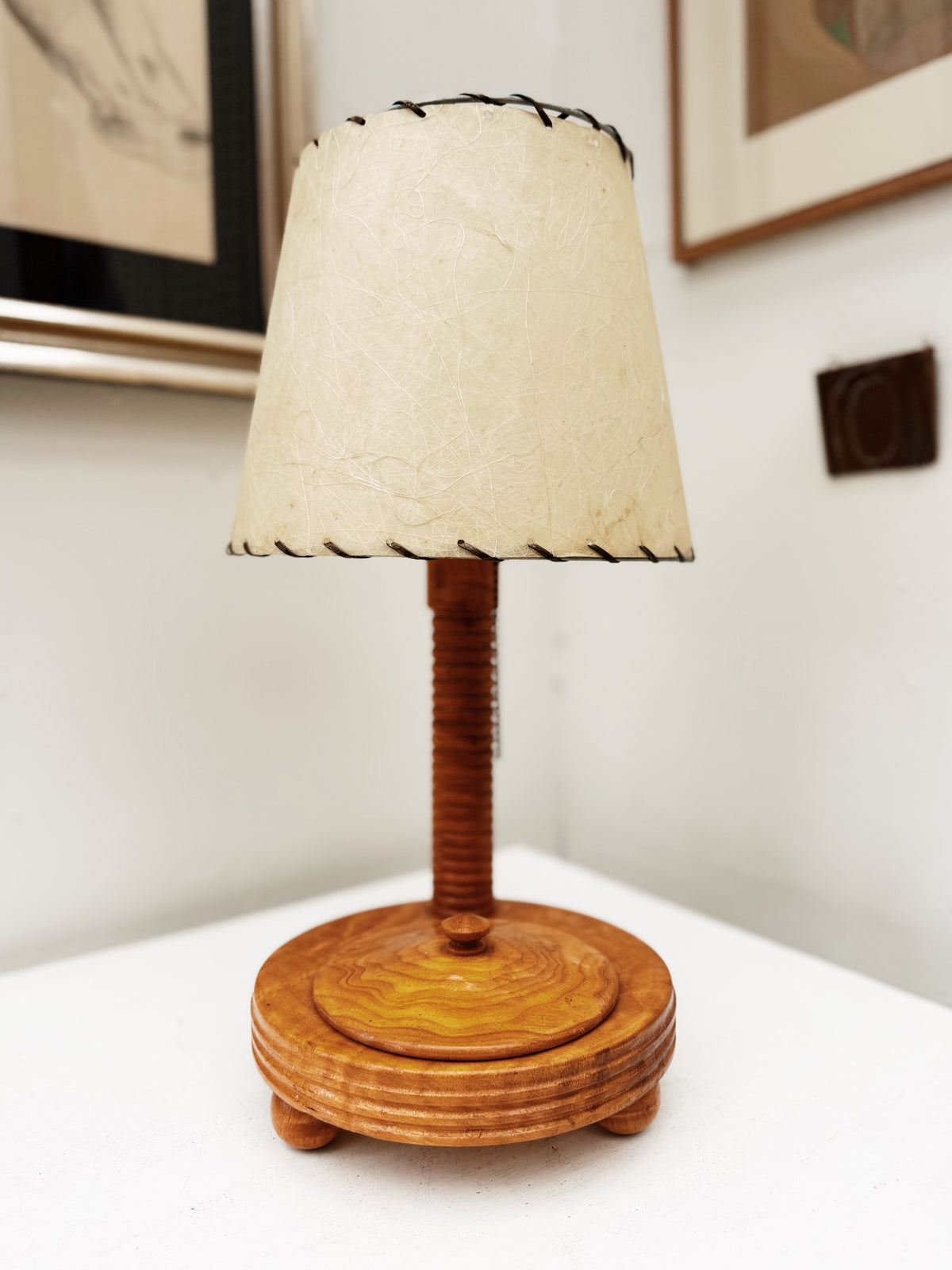 Folk Art Spindle Lamp